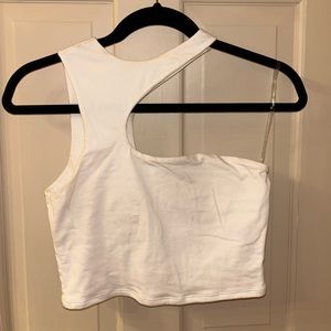 Garage White Cut Out Tank Top